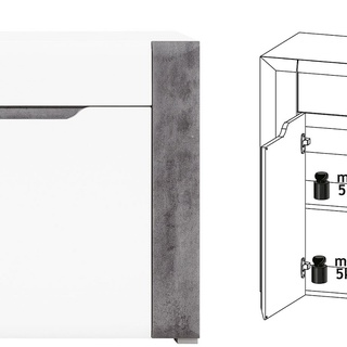zestaw mebli pokojowych Brando 2 komoda rtv szafka ława szafa biała