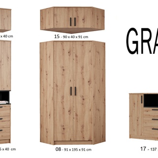 komoda 137 duża Grant 17 szafka szeroka szuflady półki artisan do pokoju