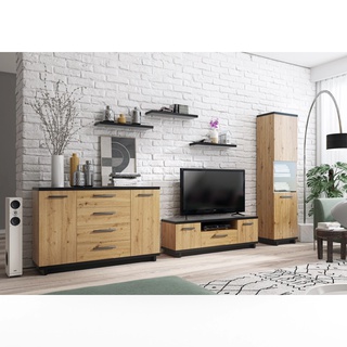 zestaw Ines 11 meblościanka loft komoda rtv szafka witryna komplet