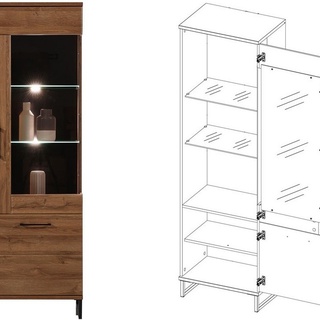 witryna 58 LED prawa na nóżkach Ivo 07 słupek przeszklony do pokoju