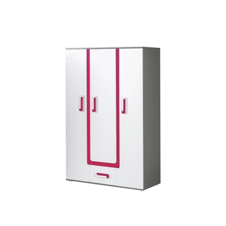 szafa 128 półki szuflada Apetito Bis 19 dziecięca antracyt biały róż turkus