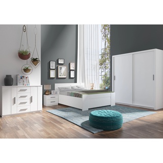 zestaw do sypialni Bono 3 łóżko szafa przesuwna komoda stolik nocny