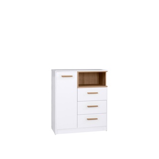 komoda 88 z szufladami półką Grant 04 szafka biała do pokoju sypialni