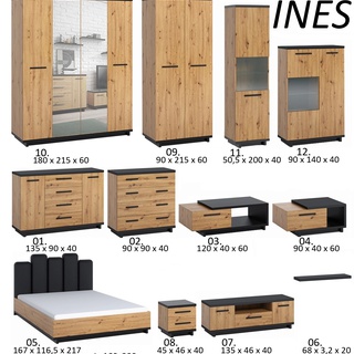 ława 120 kawowa z szufladami Ines 03 nowoczesny duży kawowy stolik