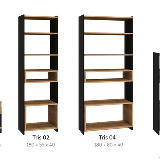 regał 80 półki stojące Tris 04 słupek otwarty do pokoju salonu biura