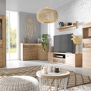 witryna 57 wysoka wąska Natural 04 słupek regał zamykany szybą