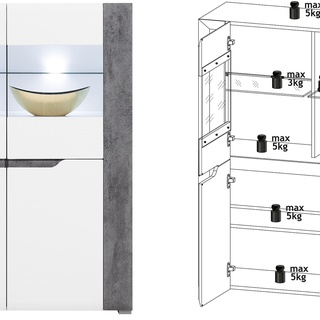 witryna 107 dwudrzwiowa Brando 04 szafka wysoka komoda przeszklona