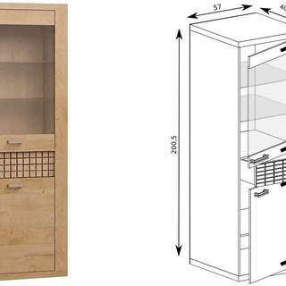 zestaw mebli nowoczesnych Natural 1 witryna komoda rtv meblościanka
