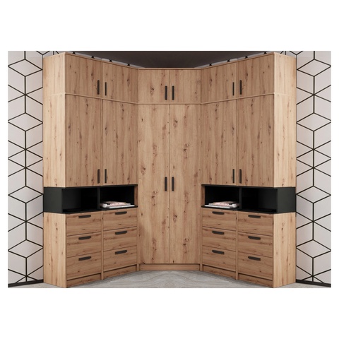 Zestaw rogowa wysoka garderoba GRANT 33 narożna szafa duża regał