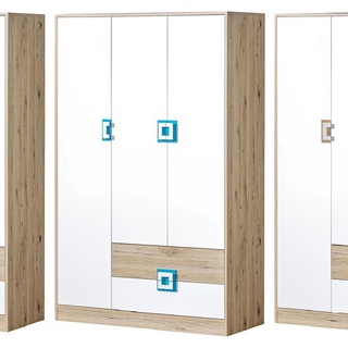 szafa 120 duża ubraniowa Nico 03 półki szuflady do pokoju dziecięcego