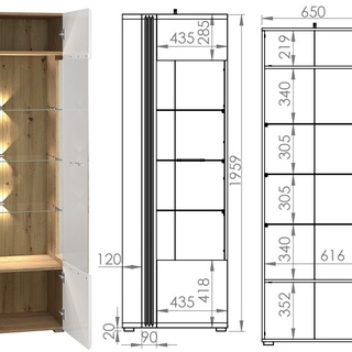 zestaw meblościanka telewizyjna Adagio 3 witryna rtv ława biała połysk