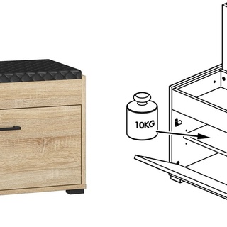szafka 70 mała Caro 03 z siedziskiem tapicerowanym podnoszonym