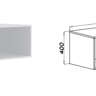 szafa 100 wysoka bez drzwi Tres 01/1N z nadstawką wnękowa z drążkami