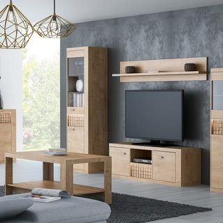 komoda 146 ,5 nowoczesna Natural 08 z szufladami półkami szafka