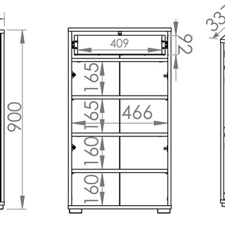 szafka 50 wąska mała Caro 09 komoda na buty sonoma