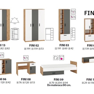 biurko 120 z szufladą szafką Fini 08 młodzieżowe do nauki ucznia dzieci