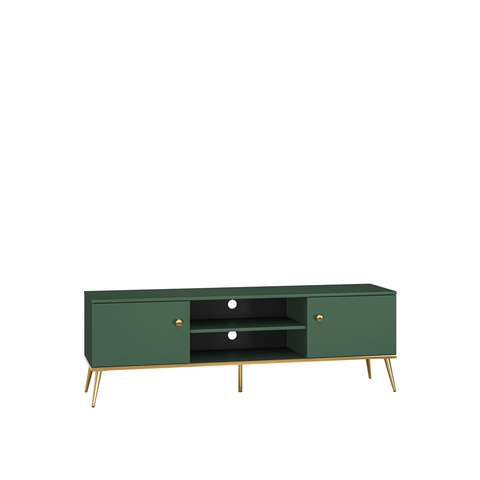 szafka 160 rtv złote nogi Forest 05 szeroka duża zielona telewizyjny stolik do pokoju salonu