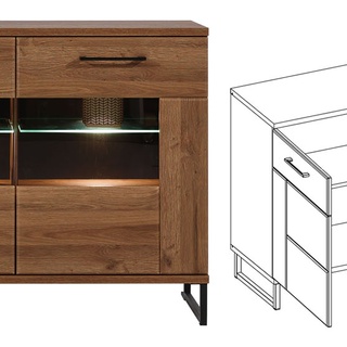 komoda 150 ,5 z barkiem Ivo 04 szafka przeszklona z szybą do salonu