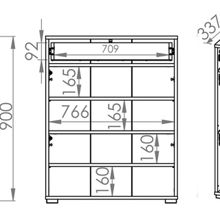 szafka 90 Caro 10 komoda na obuwie sonoma do korytarza przedpokoju