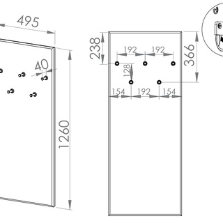 Wieszak 50 tapicerowany Caro 19  do przedpokoju korytarza poczekalni