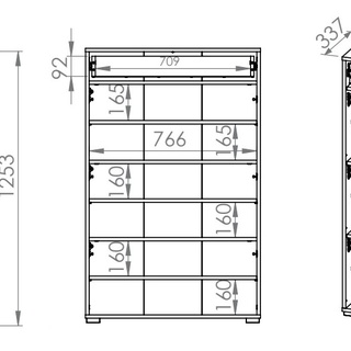 szafka 80 wysoka na buty Caro 15 sonoma do przedpokoju korytarza