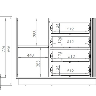 komoda 115 z szufladami Urso 07 nowoczesna loft szafka pojemna lamele frez dąb craft złoty+ czarny do pokoju salonu