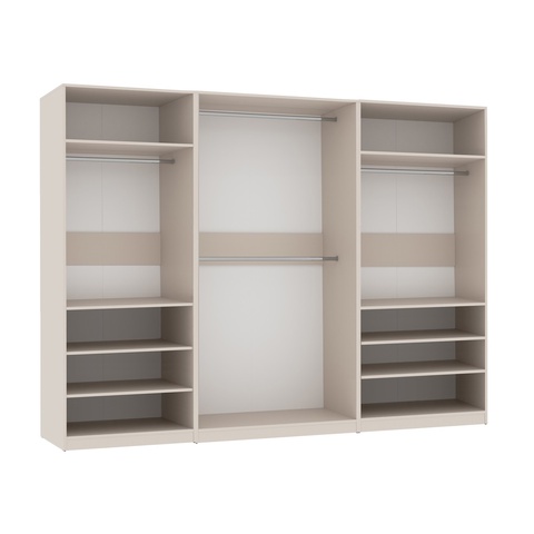 Kleiderschrank 260 cm mit Einlegeböden, Kleiderstangen TRES O großer, offener Garderobenschrank, Schrankset