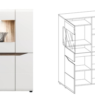 zestaw meblościanka Lionel 1A witryna rtv szafka ława do pokoju salonu