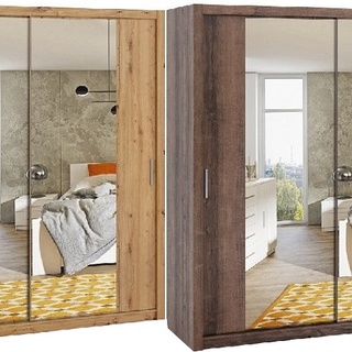 szafa 200 przesuwna duża z lustrem Bono 15 garderoba półki drążki