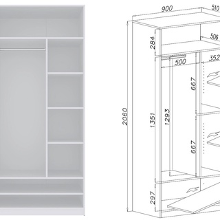 szafa 300 otwarta duża Tres Q zestaw szaf do garderoby sypialni