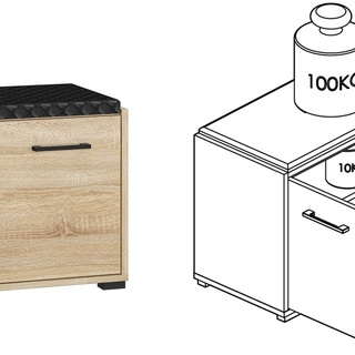 szafka 70 na buty z siedziskiem Caro 02 mała niska dwudrzwiowa