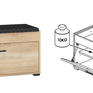 szafka 90 z podnoszonym siedziskiem Caro 05 na buty do holu korytarza