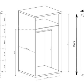 szafa 102 ubraniowa Natural 01  do przedpokoju korytarza sypialni