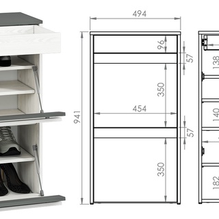 zestaw garderoba Hyga 2 lustro szafka komoda szafa do przedpokoju