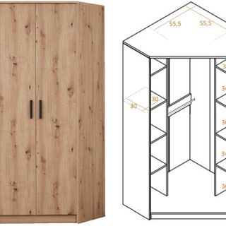zestaw duży mebli Grant 42 narożna szafa bieliźniarka do sypialni pokoju
