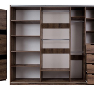 szafa 250 duża przesuwna Denver 13 z lustrem szufladami półkami