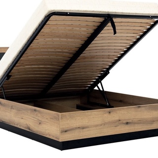 zestaw sypialnia nowoczesna Aris 5 łóżko szafa komoda foft czarna