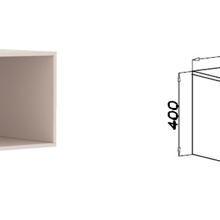 szafa 80 wysoka Tres 03/3N z nadstawką półkami bez drzwi kaszmir