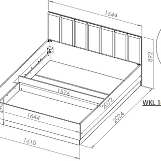 łóżko 160x200 z pojemnikiem podnoszone Urso 1401 loft z zagłówkiem tapicerowanym 160 sypialniane dąb craft czarny do sypialni