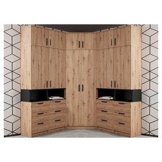 zestaw rogowa wysoka garderoba Grant 33 narożna szafa duża regał