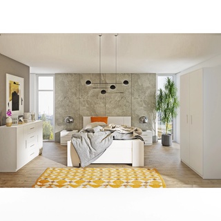 zestaw sypialni Bono 6 szafka nocna komoda szafa łóżko komplet