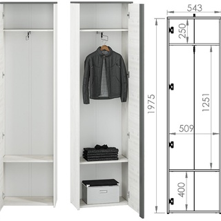 zestaw Hyga 1 szafka z siedziskiem wieszaki do przedpokoju korytarza