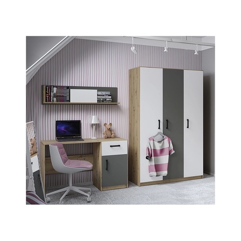 Zestaw młodzieżowy dzieci FINI 7 meblościanka komplet biurko szafa