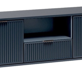 szafka 135 rtv na nóżkach z szufladą frezowana LINKaStyles LS-3 Cashmere / Indigo stolik pod telewizor do pokoju salonu