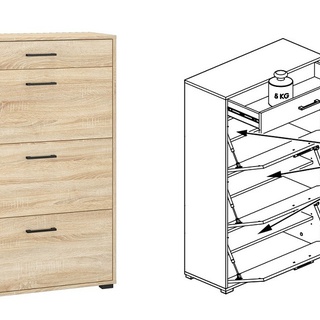 szafka 80 wysoka na buty Caro 15 sonoma do przedpokoju korytarza