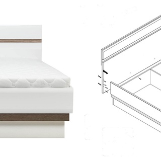 łóżko 140x200 sypialniane małe Lionel 12 / 140 bez stelaża białe