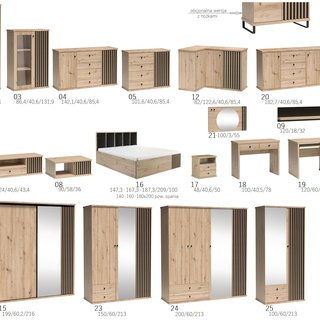 komoda 101 ,6 z szufladami lamelami nóżkami Cali 05 szafka loft