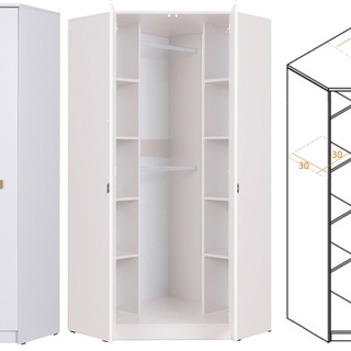 zestaw duża narożna garderoba Grant 42 szafa regał z szufladami półkami