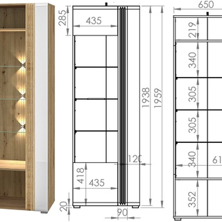 zestaw mała meblościanka Adagio 4 rtv szafka witryna półka do pokoju