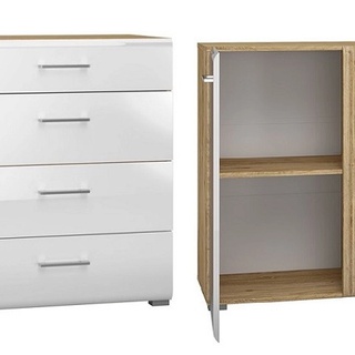 komoda 143 elegancka Adagio 04 szafka z szufladami biała w połysku